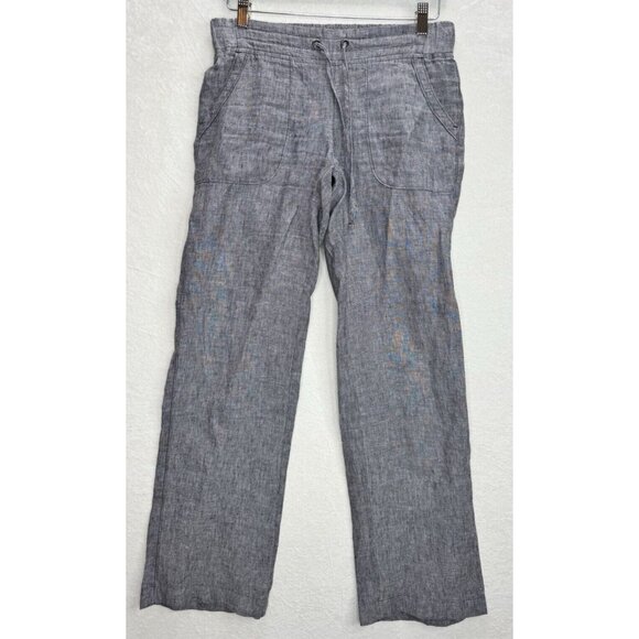 Athleta Women's Heathered Linen Striaght Leg Size 2 Pants - Picture 2 of 9